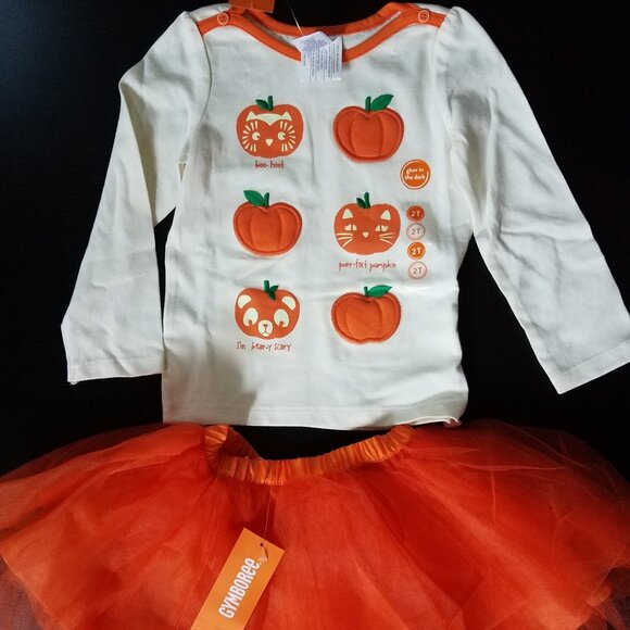 NWT Gymboree Fall Pumpkin Tutu & T-Shirt Sz 2T - Picture 2 of 4